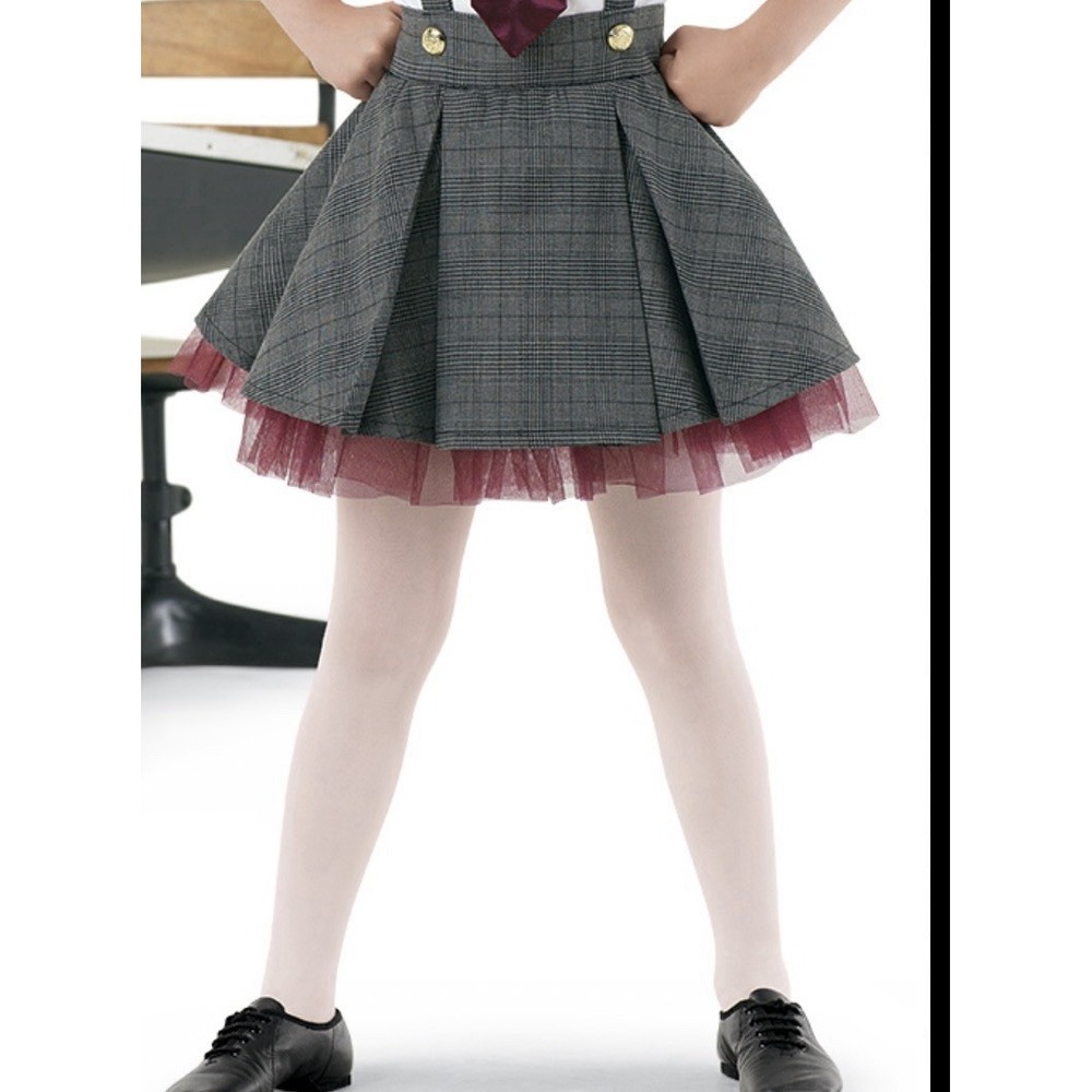 Weissman Showtime School Girl Overall Skirt Girls SC 6 Gray Plaid (skirt only)‎